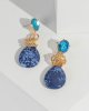 Blue Stone And Rope Drop Earrings