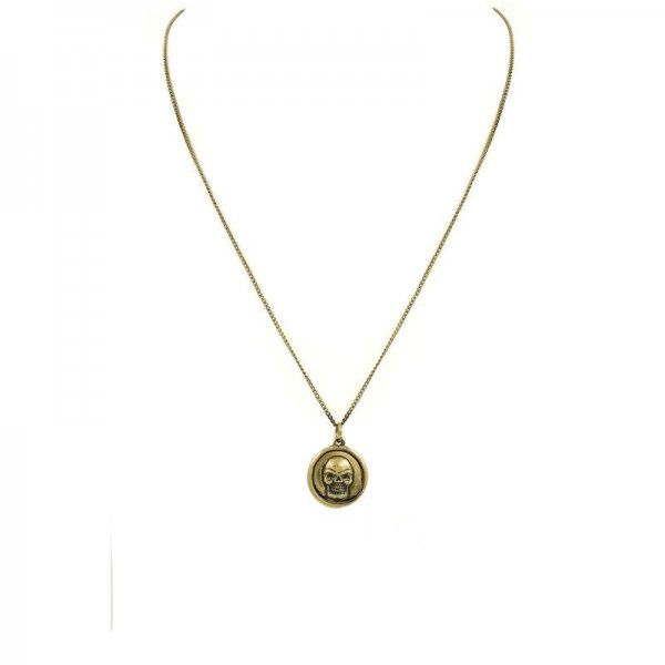 Metal Skull Charm Pendant Necklace